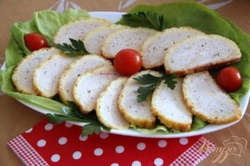 фото рецепта Куриный рулет в сырной корочке