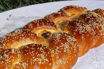 фото рецепта Пирог-коса с тремя начинками