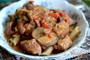 фото рецепта Свинина с паприкой и грибами шиитаке