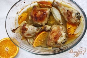 фото рецепта Апельсиновые куриные бёдрышки