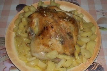 фото рецепта Курица с картофелем в рукаве