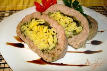 фото рецепта Рулет с макаронами