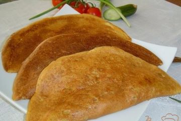 фото рецепта Блинчатые пирожки с начинкой из курятины и грибов