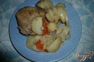фото рецепта Картофель с курицей в банке