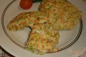 фото рецепта Нежные куриные котлетки с кабачком и морковью