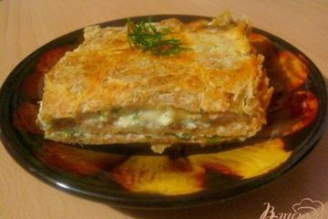 фото рецепта Пирог из лаваша с сыром и зеленью