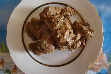 фото рецепта Куриная печень с горчицой и сметаной