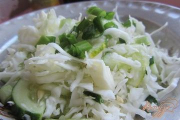 фото рецепта Cалат со свежей капустой и огурцами