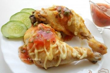 фото рецепта Окорочка куриные, шпигованные молоком