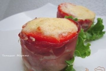 фото рецепта Бочонки с рыбой и ветчиной