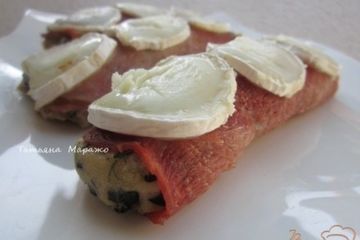 фото рецепта Ветчинные рулетики с картофельной начинкой и козьим сыром