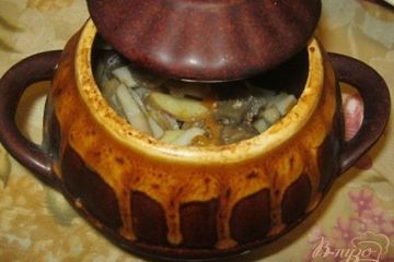 фото рецепта Мясо с баклажанами в горшочке