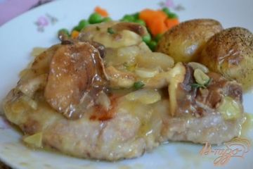 фото рецепта Свиные котлеты с вином Марсала и грибами