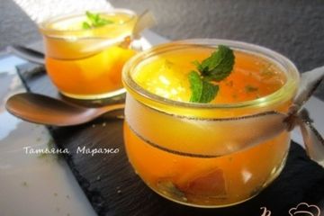 фото рецепта Апельсиновый десерт с персиками