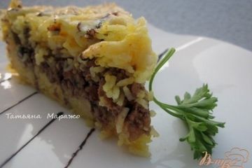 фото рецепта Рисовый пирог с мясной начинкой