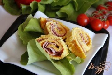 фото рецепта Овощные рулетики с ветчиной