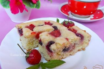 фото рецепта Быстрый пирог с ягодами