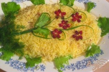 фото рецепта Салат Цветок любви с курицей