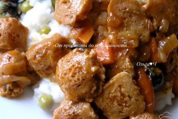 фото рецепта Соевое мясо с черри и орегано