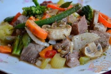 фото рецепта Говядина с овощами и грибами