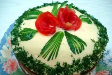 фото рецепта Закусочный торт грибной