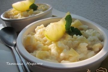 фото рецепта Молочный рис с яблоками