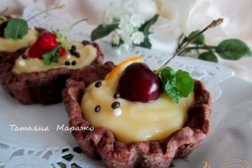 фото рецепта Шоколадные тарталетки с лимонным кремом