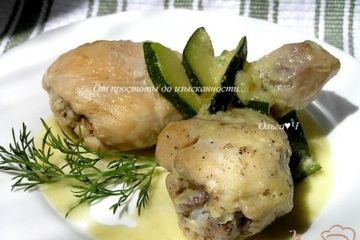 фото рецепта Куриные ножки в сливочном соусе с цуккини
