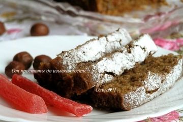 фото рецепта Шоколадный манник с папайей и фундуком