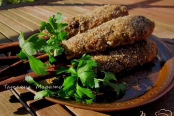 фото рецепта Котлетки в виде люля-кебаб на палочках корицы