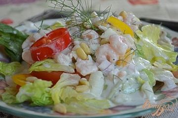 фото рецепта Салат не простой с креветками
