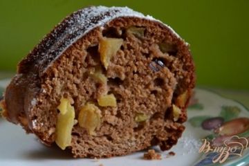 фото рецепта Яблочный кекс с изюмом и клюквой