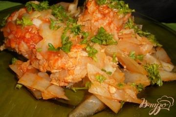 фото рецепта Капуста тушеная с рисом и фаршем