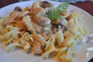 фото рецепта Курица по- строгановски