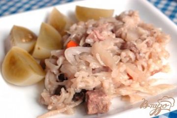 фото рецепта Рис с мясом и белыми грибами