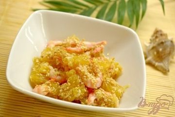 фото рецепта Азиатский салат с креветками и апельсином