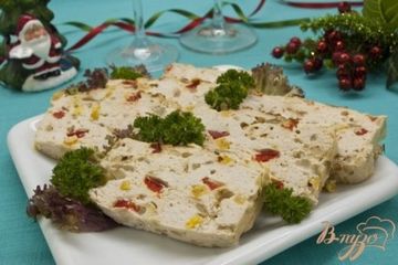 фото рецепта Террин из куриного филе со сладким перцем и кукурузой