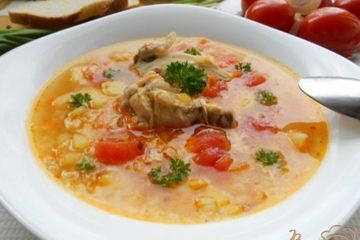 фото рецепта Суп куриный с маринованными помидорами