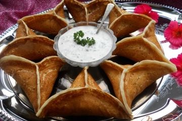 фото рецепта Арабские блины Катаеф с грибами и сыром