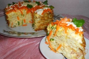 фото рецепта Тортик из капустных блинчиков