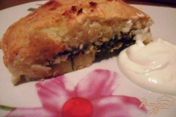 фото рецепта Картофельный рулет с яйцом и зеленью