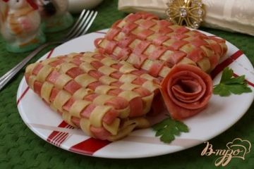 фото рецепта Плетёные блинчики с гречневой начинкой