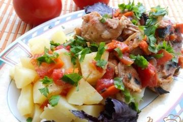 фото рецепта Курица с помидорами, соевым соусом и базиликом