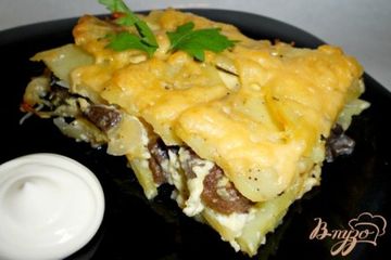 фото рецепта Запеканка с грибами и картофелем