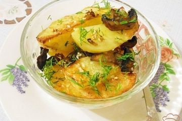 фото рецепта Запеченный картофель с грибами