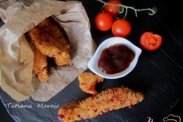 фото рецепта Куриные полоски в хрустящей панировке (nuggets)