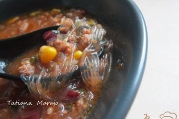 фото рецепта Суп с рисовой лапшой
