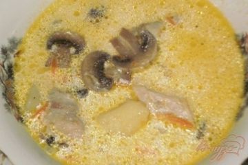 фото рецепта Сливочно-грибной суп с мясом