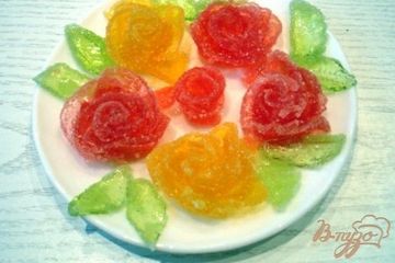 фото рецепта Розочки из мармелада (для украшения тортов)
