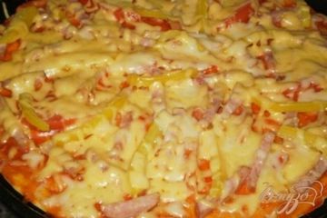 фото рецепта Пицца с ветчиной и овощами